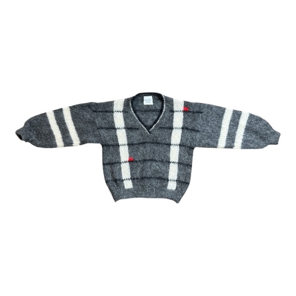 AN ORIGINAL HAND KNIT BY ANNE LESTER MOHAIR & WOOL BALLOON SLEEVE V NECK SWEATER - Picture 2 of 13